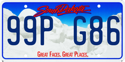SD license plate 99PG86