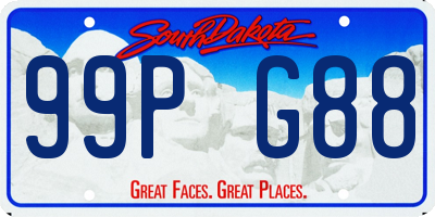 SD license plate 99PG88