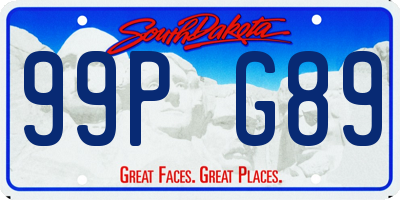 SD license plate 99PG89