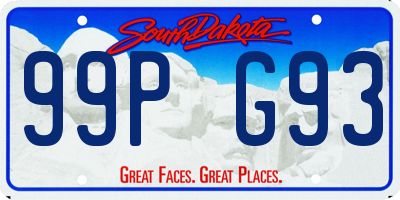 SD license plate 99PG93