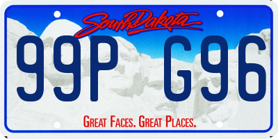 SD license plate 99PG96