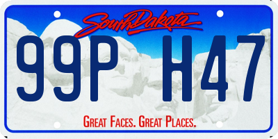 SD license plate 99PH47