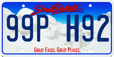 SD license plate 99PH92
