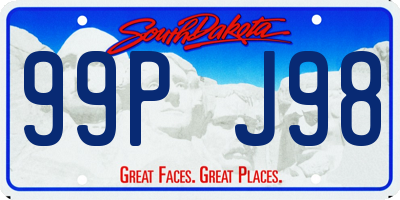 SD license plate 99PJ98