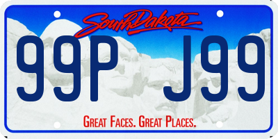 SD license plate 99PJ99