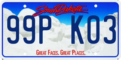 SD license plate 99PK03