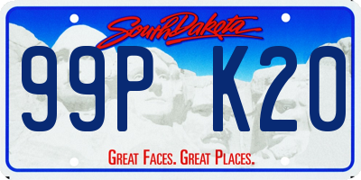 SD license plate 99PK20