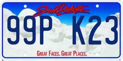 SD license plate 99PK23