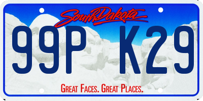 SD license plate 99PK29