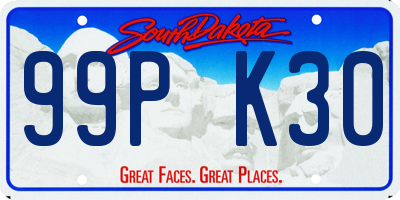 SD license plate 99PK30