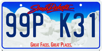 SD license plate 99PK31