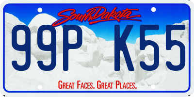 SD license plate 99PK55