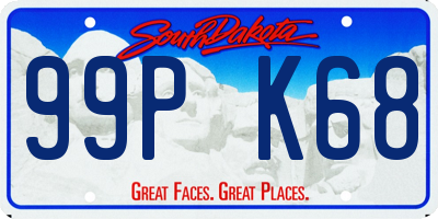 SD license plate 99PK68