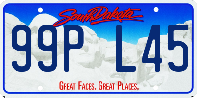 SD license plate 99PL45