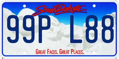 SD license plate 99PL88