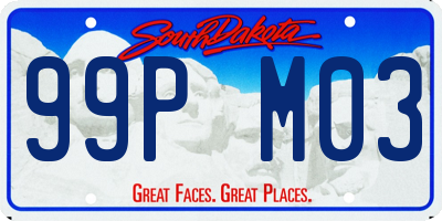 SD license plate 99PM03