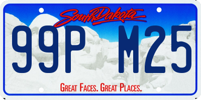 SD license plate 99PM25