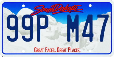 SD license plate 99PM47