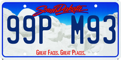 SD license plate 99PM93