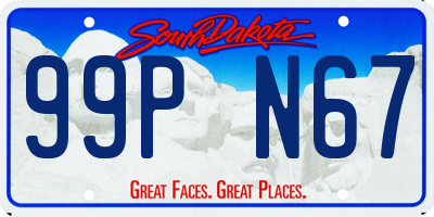 SD license plate 99PN67