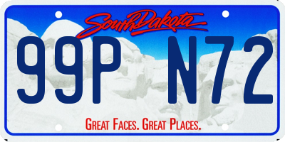 SD license plate 99PN72