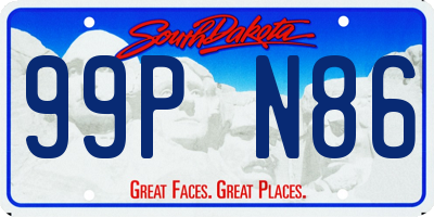 SD license plate 99PN86
