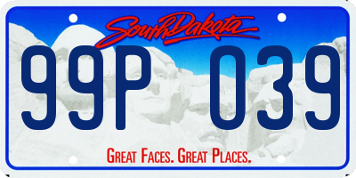 SD license plate 99PO39