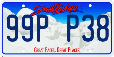 SD license plate 99PP38
