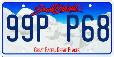 SD license plate 99PP68