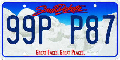 SD license plate 99PP87
