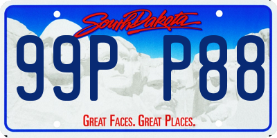 SD license plate 99PP88