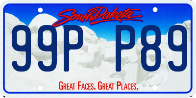 SD license plate 99PP89