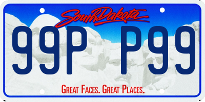 SD license plate 99PP99