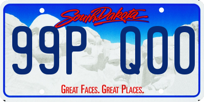 SD license plate 99PQ00