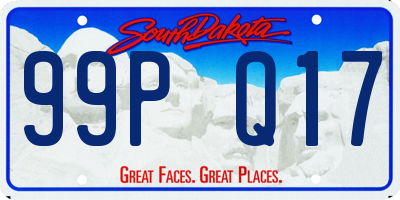 SD license plate 99PQ17