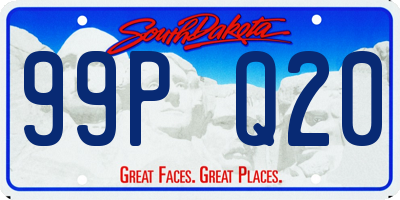 SD license plate 99PQ20