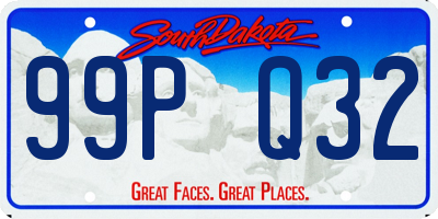 SD license plate 99PQ32