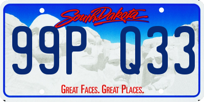 SD license plate 99PQ33