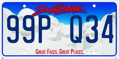 SD license plate 99PQ34