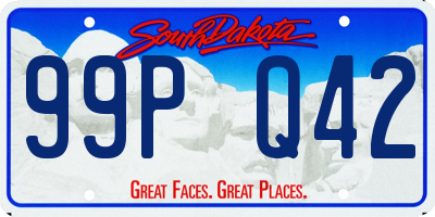 SD license plate 99PQ42