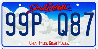 SD license plate 99PQ87