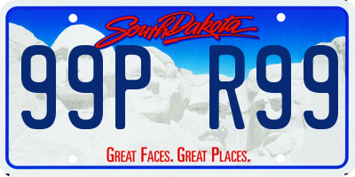 SD license plate 99PR99