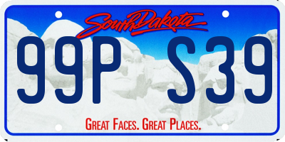 SD license plate 99PS39