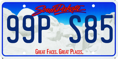 SD license plate 99PS85