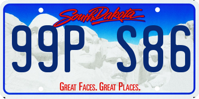 SD license plate 99PS86