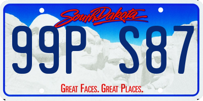 SD license plate 99PS87