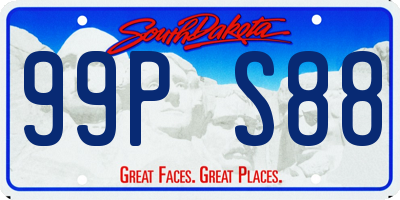 SD license plate 99PS88