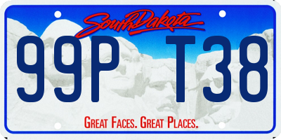 SD license plate 99PT38