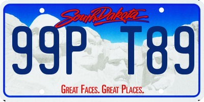 SD license plate 99PT89