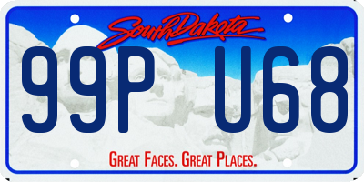 SD license plate 99PU68